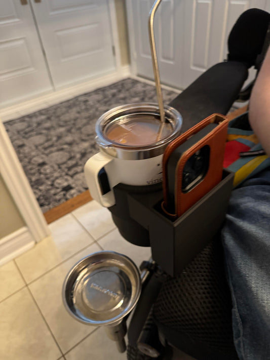 Cup Holder for Permobil Power Wheelchair with Phone Holder