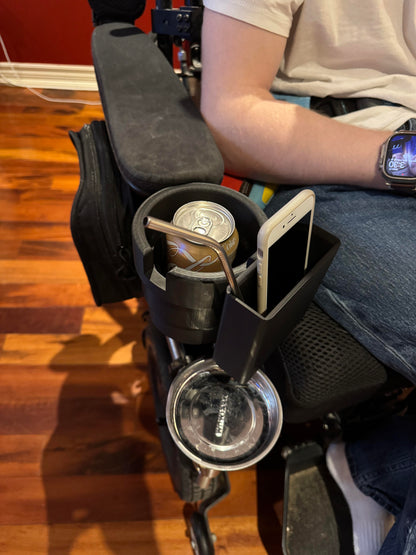 Cup Holder for Permobil Power Wheelchair with Phone Holder