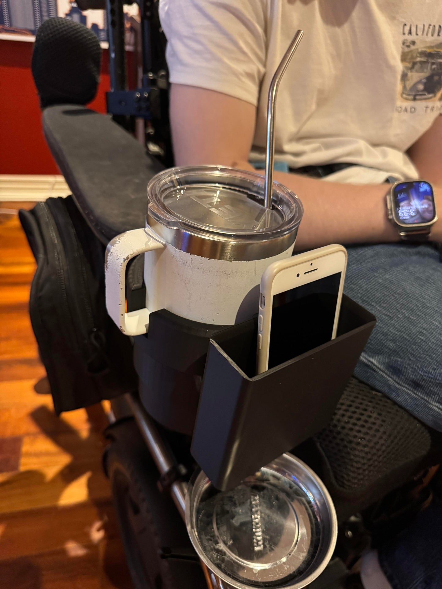 Cup Holder for Permobil Power Wheelchair with Phone Holder
