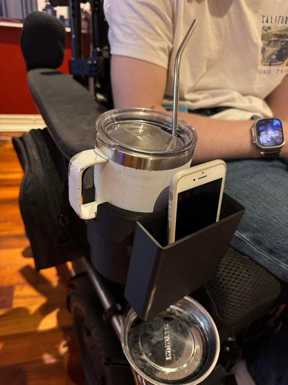 Cup Holder for Permobil Power Wheelchair with Phone Holder